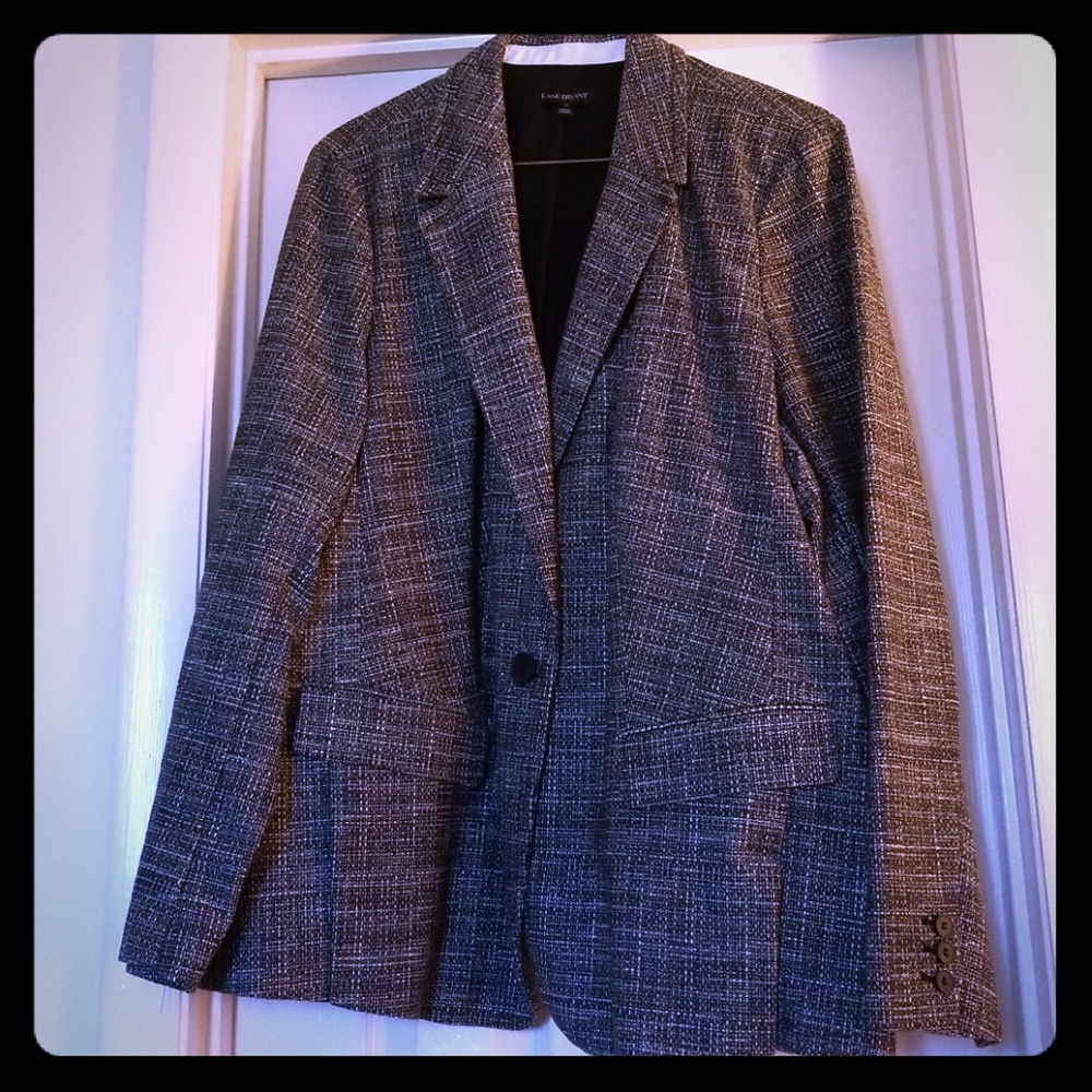 Women's 26 - Crosshatch Gray & Black Blazer